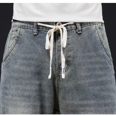 Quần Bò Nam Ống Rộng Size Lớn Vải Mềm Co Giãn Nhẹ Thoải Mái BS3374 Xanh Lam Cổ Điển