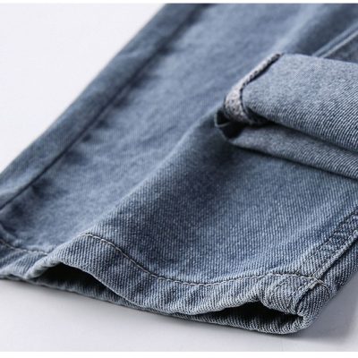 Quần Bò Nam Cỡ Lớn Ống Rộng Hiện Đại Vải Mềm Mịn Co Giãn Nhẹ BS3375 Xanh Nhạt