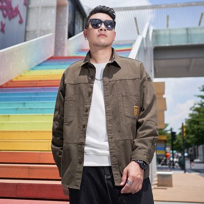 Áo Khoác Kaki Sớ Jeans Cở Lớn Vải Mềm Mại Dày Vừa BS3383 Màu Xanh Quân Đội