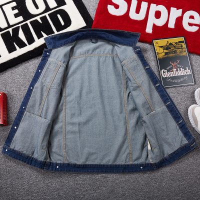 Áo Khoác Denim Nam Mập Kiểu Mỹ Vải Jean Dày Mềm Form Rộng BS3401 7081 Màu Đen