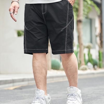 Quần Đùi Cho Nam Béo Vải Gió Mềm Mịn Co Giãn Thoải Mái BS3386 Màu Đen