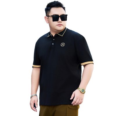 Áo Phông Nam Mập Ngắn Tay Cổ Bẻ Vải Thun Cotton Co Giãn Mịn Mát BS3398 Màu Đen