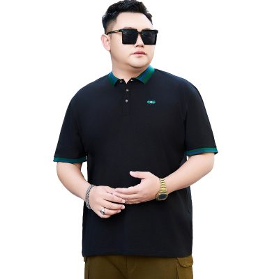 Áo Phông Cỡ Lớn Cổ Bẻ Tay Ngắn Vải Cotton Mịn Mát Co Giãn BS3400 Màu Đen