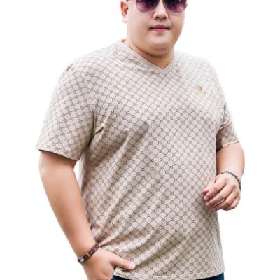 Áo Thun Cổ Tim Nam Mập Thun Cotton Mềm Mịn Co Giãn BS3397 Màu Đen