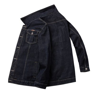 Áo Khoác Denim Nam Mập Kiểu Mỹ Vải Jean Dày Mềm Form Rộng BS3401 7081 Màu Đen