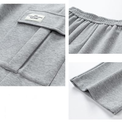 Quần Thun Túi Hộp Cở Lớn Kiểu Hàn Quốc Vải Dày Co Giãn BS3418 Màu Xám Nhạt