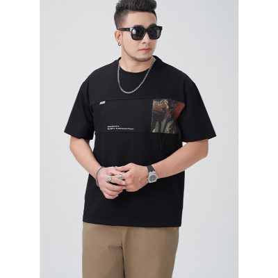 Áo Thun Big Size In Hình Cá Tính Vải Cotton Co Giãn BS3378 Màu Đen