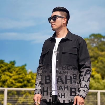 Áo Khoác Denim Cở Lớn In Họa Tiết Cá Tính BS3379 Đen