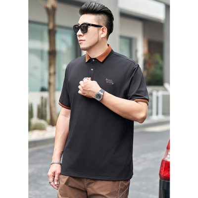 Áo Thun Cổ Bẻ Cở Lớn Vải Cá Sấu Cotton 100% Co Giãn Thoải Mái BS3381 Màu Đen