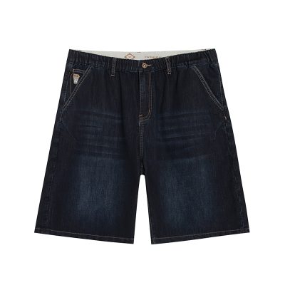 Quần Short Lửng Cho Nam Béo Dáng Rộng Thoải Mái Vải Denim Mềm Co Giãn BS3385 Màu Xanh Đen
