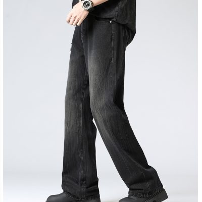 Quần Jean Nam Size Lớn Kiểu Mỹ ống Rộng Loe Nhẹ BS3373 Đen