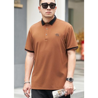 Áo Thun Cổ Bẻ Cở Lớn Vải Cá Sấu Cotton 100% Co Giãn Thoải Mái BS3381 Màu Đen