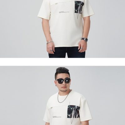 Áo Thun Big Size In Hình Cá Tính Vải Cotton Co Giãn BS3378 Màu Đen