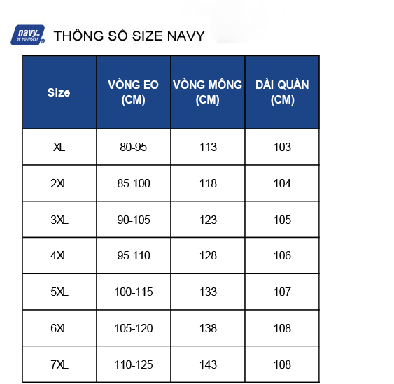 bảng size