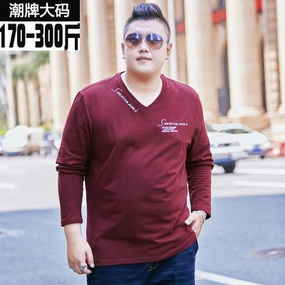 Áo Thun Cổ Chữ V Dài Tay Cho Nam Béo Cotton Co Giãn Mịn Mát BS3395 CXTX043 Màu Đen