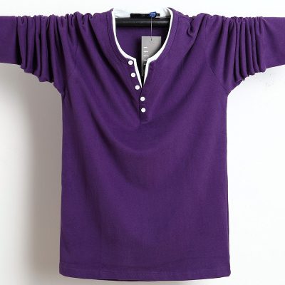 Áo Thun Nam Tay Dài Cỡ Lớn Kiểu Hàn Quốc Cotton 100% Co Giãn Thoải Mái BS3413 Màu Xanh Quân Đội