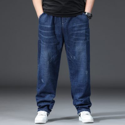 Quần Bò Big Size Ống Đứng Sành Điệu Vải Jean  Mềm Co Giãn Nhẹ BS3387 Màu Xanh Đậm