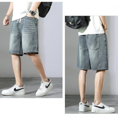Quần Short Denim Cở Lớn Dáng Rộng Đủ Size Vải Mềm Co Giãn Nhẹ BS3377 Xanh Cổ Điển