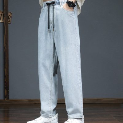 Quần Jean Ống Đứng Nam Form Rộng Co Giãn Navy BS3369  Xanh Dương Nhạt