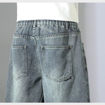 Quần Short Denim Cở Lớn Dáng Rộng Đủ Size Vải Mềm Co Giãn Nhẹ BS3377 Xanh Cổ Điển