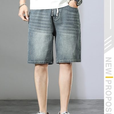 Quần Short Denim Cở Lớn Dáng Rộng Đủ Size Vải Mềm Co Giãn Nhẹ BS3377 Xanh Cổ Điển