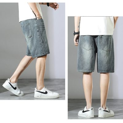 Quần Short Denim Cở Lớn Dáng Rộng Đủ Size Vải Mềm Co Giãn Nhẹ BS3377 Xanh Cổ Điển