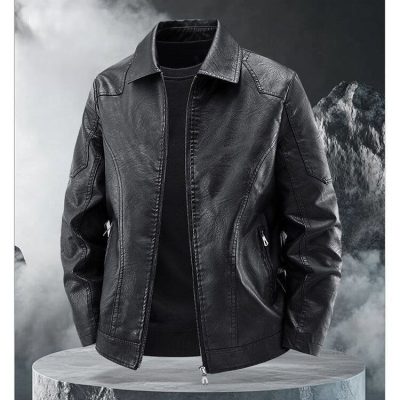Áo Khoác Da Nam Size Lớn Năng Động, Nam Tính – Chất Da Cừu Thật Cao Cấp BS3423 Xanh Rêu Có Lót Lông