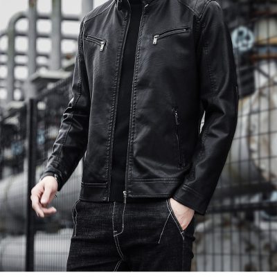 Áo Khoác Nam Da Cừu Thật 100% Phong Cách Năng Động Lịch Lãm BS3421 Đen Có Lót Lông