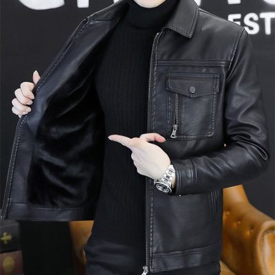 Áo Khoác Da Cừu Nam Cao Cấp – Da Thật 100% Mềm Mịn & Sang Trọng BS3428AKD62 Đen Có Lót Lông