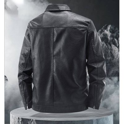 Áo Khoác Da Nam Size Lớn Năng Động, Nam Tính – Chất Da Cừu Thật Cao Cấp BS3423 Xanh Rêu Có Lót Lông