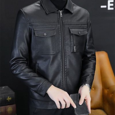 Áo Khoác Da Cừu Nam Cao Cấp – Da Thật 100% Mềm Mịn & Sang Trọng BS3428AKD62 Đen Có Lót Lông