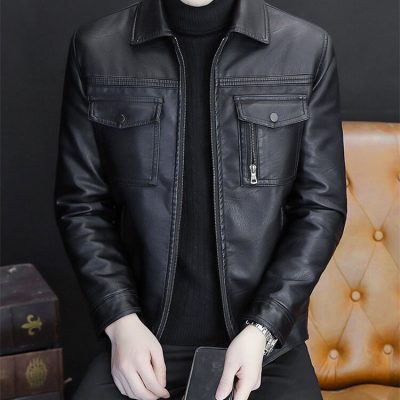 Áo Khoác Da Cừu Nam Cao Cấp – Da Thật 100% Mềm Mịn & Sang Trọng BS3428AKD62 Đen Có Lót Lông